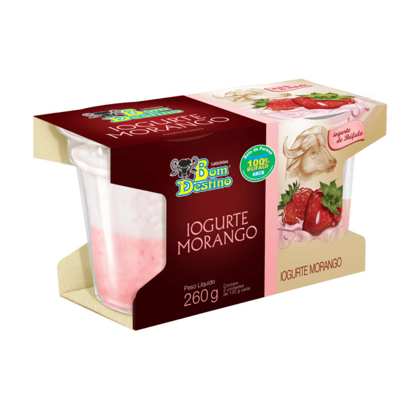Iogurte de Búfala Integral com preparado de morango