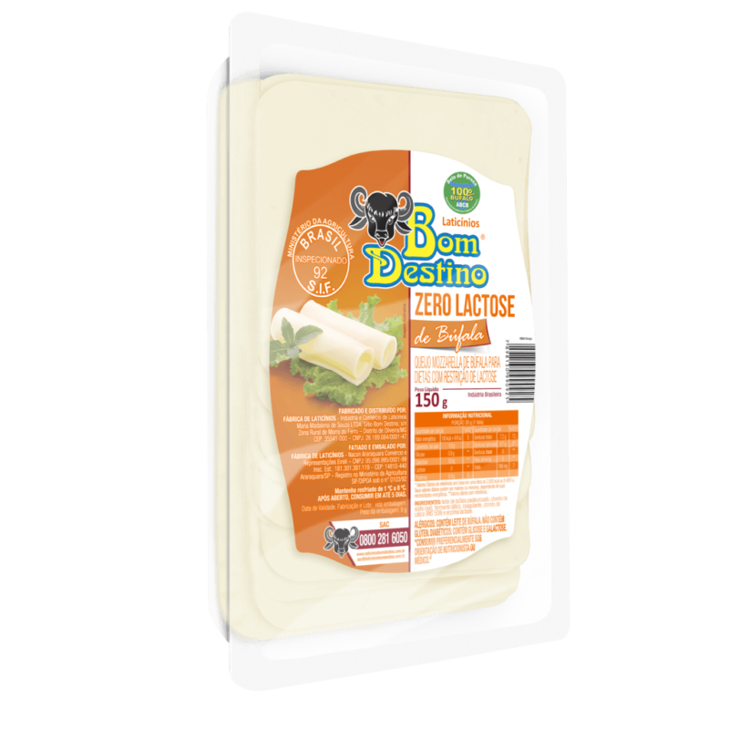 Queijo mozzarella de búfala para dietas com restrição de lactose