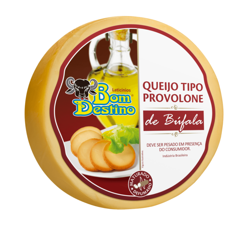 Queijo tipo provolone de búfala maturado defumado